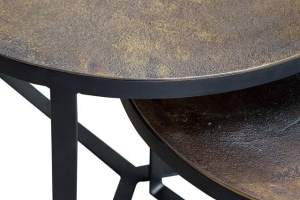 SET 3 MASUTE DE CAFEA RAISA 6637, MARO BRONZ/NEGRU, DIN BRONZ SI METAL, STIL MODERN G&C - Img 2