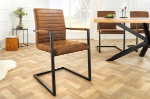 SET 4 SCAUNE DINING SAU BIROU NEGRU/MARO ANTIC IMPERIAL, DESIGN INDUSTRIAL