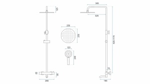 SET DE DUS REA LUNGO CU TERMOSTAT, ALB MAT, DIN ALAMA, CALITATE SUPERIOARA - Img 8