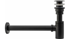 SIFON LAVOAR REA UNIVERSAL, CU DOP TIP CLICK CLACK, NEGRU MAT, DIN ALAMA, CALITATE SUPERIOARA - Img 2