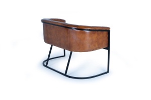 SOFA 2 LOCURI DIN PIELE SI STRUCTURA DIN METAL, MARO/NEGRU, ARTIM GROUP COLLECTION - Img 2