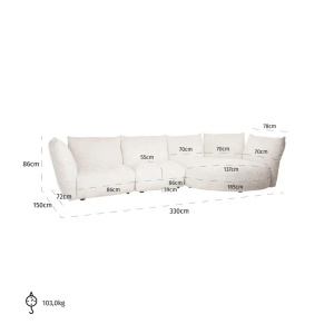 SOFA LOYD LOVELY CREAM 11, S5162, CONFECTIONATA DIN LEMN, SPUMA SI 100% POLIESTER, RICHMOND INTERIOR - Img 4