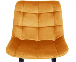 STOC 2 BUC!!! SCAUN DE BAR CHIC H-2, CURRY BLUVEL 68/NEGRU MAT, TAPITERIE DIN CATIFEA SI PICIOARE DIN METAL, STIL MODERN - Img 3