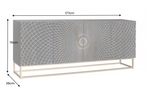 STOC!!! COMODA/BUFET LIVING, ILLUSION 177CM, LEMN DE MANGO, NEGRU/AURIU, ARTIM GROUP SELECTION - Img 6