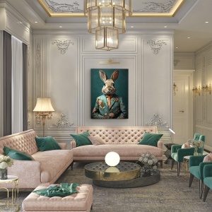 TABLOU CANVAS MR RABBIT, 90x120 CM, STIL MODERN