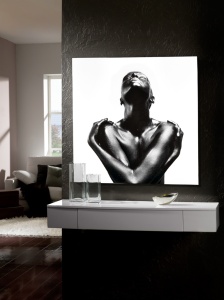 TABLOU DECORATIV EBANO, 100x100 CM, DIN STICLA SECURIZATA, STIL MODERN