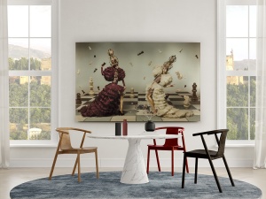 TABLOU DECORATIV JAQUE DE REINAS, 150x95 CM, DIN STICLA SECURIZATA, STIL MODERN