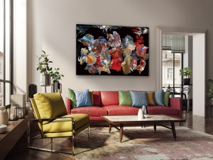 TABLOU DECORATIV PECES SIAM, 150x100 CM, DIN STICLA SECURIZATA, STIL MODERN