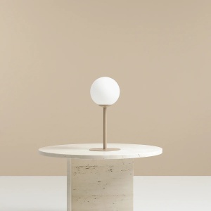 VEIOZA PINNE, 35 CM, BEJ, DIN STICLA SI METAL, STIL MODERN