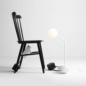 VEIOZA PURE, 62 CM, ALBA, DIN STICLA SI METAL, STIL MODERN - Img 3