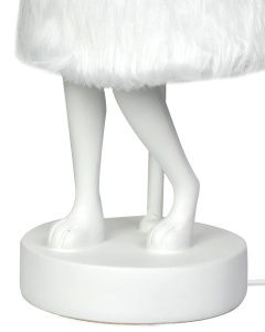 VEIOZA RABBIT FUR 50 CM ALB/ARGINTIU, CONFECTIONATA DIN TEXTIL SINTETIC, RASINA SI METAL, STIL MODERN - Img 3