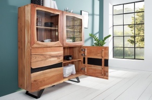 VITRINA DESIGN VINTAGE/INDUSTRIAL AMAZONAS 38330 DIN LEMN MASIV DE SALCAM - Img 3