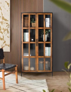 VITRINA/ORGANIZATOR 180CM, STRUCTURA DE METAL SI LEMN DE MANGO - Img 2