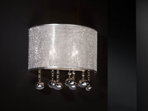 APLICA ANDROMEDA, 27 CM, CROM/TRANSPARENT, DIN OTEL, VINIL SI STICLA, STIL MODERN
