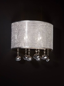 APLICA ANDROMEDA, 27 CM, CROM/TRANSPARENT, DIN OTEL, VINIL SI STICLA, STIL MODERN