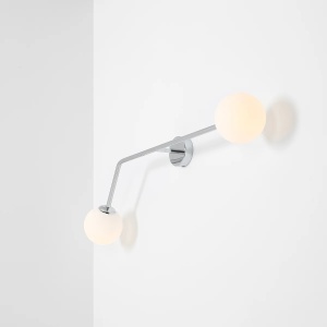 APLICA PURE, 2 BRATE, 34 CM, CROM, DIN STICLA SI METAL, STIL MODERN