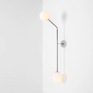 APLICA PURE, 2 BRATE, 99 CM, CROM, DIN STICLA SI METAL, STIL MODERN