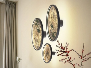 APLICA STONE, 61 CM, NEGRU MAT/GRI, DIN METAL SI ARDEZIE SINTETICA, STIL MODERN - Img 3
