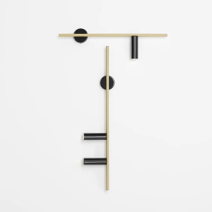 APLICA TREVO, 2 BRATE, 17 CM, NEGRU/ALAMA, DIN METAL, STIL MODERN - Img 2