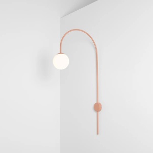 APLICA UNA, 97 CM, CORAL, DIN STICLA SI METAL, STIL MODERN - Img 3