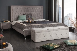 BANCHETA 140CM, EXTRAVAGANCIA ARGINTIE, COD 39768, STIL MODERN CU TAPITERIE DIN CATIFEA