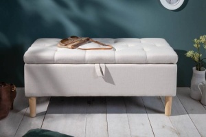 BANCUTA, CASTLE 100CM, COD 40408, DIN LEMN SI TEXTIL, STIL RUSTIC - Img 3