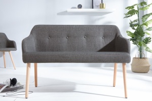 BANCUTA DIN LEMN MASIV GRI INCHIS/NATURAL SCANINAVIA 37926 - DESIGN SCANDINAV - Img 2