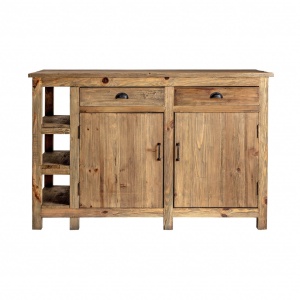 BAR LOEN REF. 26373, CULOARE NATURALA, STIL INDUSTRIAL, DIN LEMN DE PIN RECICLAT SI FIER, VIC