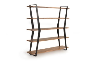 BIBLIOTECA/ORGANIZATOR 178CM, MARO/NEGRU, DIN LEMN MASIV DE MANGO SI METAL, GINER Y COLOMER