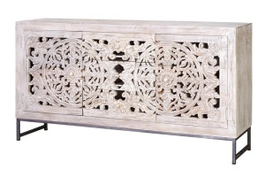 BUFET HILL 150CM, ALB/GRI, DIN LEMN DE MANGO SI METAL, GINER Y COLOMER - Img 2