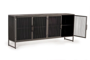 BUFET RAY 1124, NEGRU, DIN LEMN MASIV DE MANGO SI METAL, STIL INDUSTRIAL G&C - Img 3