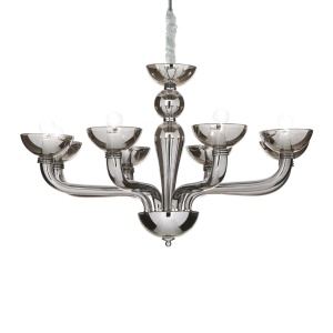 CANDELABRU CASANOVA SP8, FUMURIU, DIN STICLA, STIL MODERN