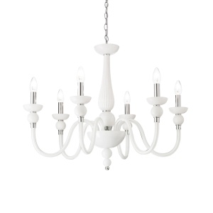 CANDELABRU DOGE SP6, ALB, DIN STICLA, STIL MODERN