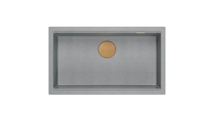 CHIUVETA BUCATARIE REA LOGAN 110, CU DOP, GRI METALIC/CUPRU, DIN GRANIT, CALITATE SUPERIOARA - Img 2