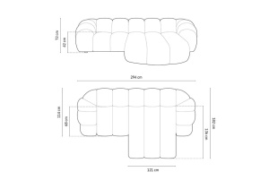 COLTAR DIANA, DREAPTA, 3 LOCURI, 294 CM, DIVERSE CULORI SI MATERIALE, DESIGN DEOSEBIT - Img 15