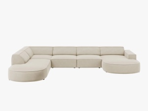 COLTAR JODIE, STANGA, 7 LOCURI, 364 CM, DIVERSE CULORI SI MATERIALE, DESIGN DEOSEBIT - Img 4
