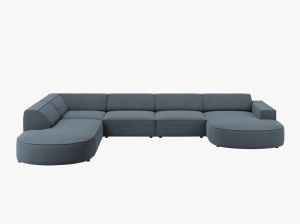 COLTAR JODIE, STANGA, 7 LOCURI, 364 CM, DIVERSE CULORI SI MATERIALE, DESIGN DEOSEBIT - Img 14