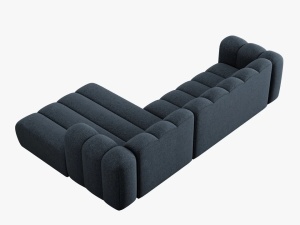 COLTAR MODULAR LUPIN, DREAPTA, 4 LOCURI, 288 CM, ALBASTRU ROYAL 86, TAPITERIE CHENILLE, DESIGN DEOSEBIT - Img 5