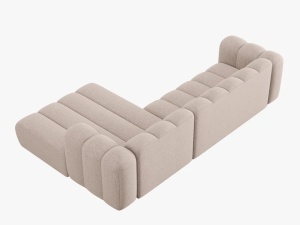 COLTAR MODULAR LUPIN, DREAPTA, 4 LOCURI, 288 CM, BEJ 30, TAPITERIE CHENILLE, DESIGN DEOSEBIT - Img 5