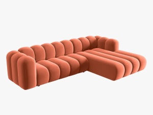 COLTAR MODULAR LUPIN, DREAPTA, 4 LOCURI, 288 CM, CORAL 12, TAPITERIE DIN CATIFEA, DESIGN DEOSEBIT - Img 4