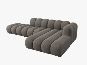 COLTAR MODULAR LUPIN, DREAPTA, 5 LOCURI, 294 CM, GRI 16, TAPITERIE CHENILLE, DESIGN DEOSEBIT - Img 4