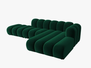 COLTAR MODULAR LUPIN, DREAPTA, 5 LOCURI, 294 CM, VERDE SMARALD 7, TAPITERIE DIN CATIFEA, DESIGN DEOSEBIT - Img 3