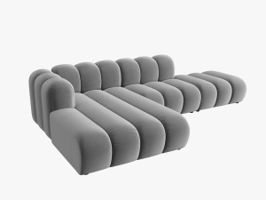 COLTAR MODULAR LUPIN, STANGA, 5 LOCURI, 294 CM, GRI 17, TAPITERIE DIN CATIFEA, DESIGN DEOSEBIT - Img 3