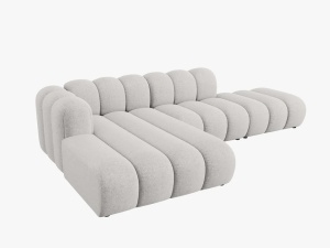 COLTAR MODULAR LUPIN, STANGA, 5 LOCURI, 294 CM, GRI DESCHIS 06, TAPITERIE CHENILLE, DESIGN DEOSEBIT - Img 4