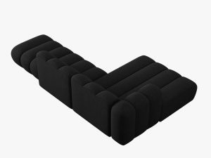 COLTAR MODULAR LUPIN, STANGA, 5 LOCURI, 294 CM, NEGRU 19, TAPITERIE CHENILLE, DESIGN DEOSEBIT - Img 5