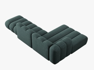 COLTAR MODULAR LUPIN, STANGA, 5 LOCURI, 294 CM, VERDE PETROL 78, TAPITERIE CHENILLE, DESIGN DEOSEBIT - Img 5