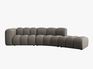 COLTAR SEMIROTUND LUPIN, DREAPTA, 5 LOCURI, 335 CM, GRI 16, TAPITERIE CHENILLE, DESIGN DEOSEBIT - Img 2