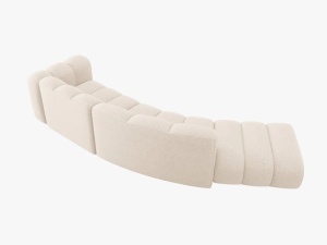 COLTAR SEMIROTUND LUPIN, STANGA, 5 LOCURI, 335 CM, BEJ DESCHIS 23, TAPITERIE CHENILLE, DESIGN DEOSEBIT - Img 4