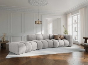 COLTAR SEMIROTUND LUPIN, STANGA, 5 LOCURI, 335 CM, GRI DESCHIS 06, TAPITERIE CHENILLE, DESIGN DEOSEBIT