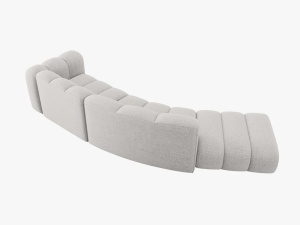 COLTAR SEMIROTUND LUPIN, STANGA, 5 LOCURI, 335 CM, GRI DESCHIS 06, TAPITERIE CHENILLE, DESIGN DEOSEBIT - Img 4